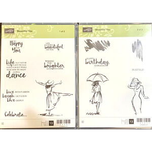 Stampin' Up! Beautiful You Stamps Sets 1 & 2 143637 Retired Live Laugh Love